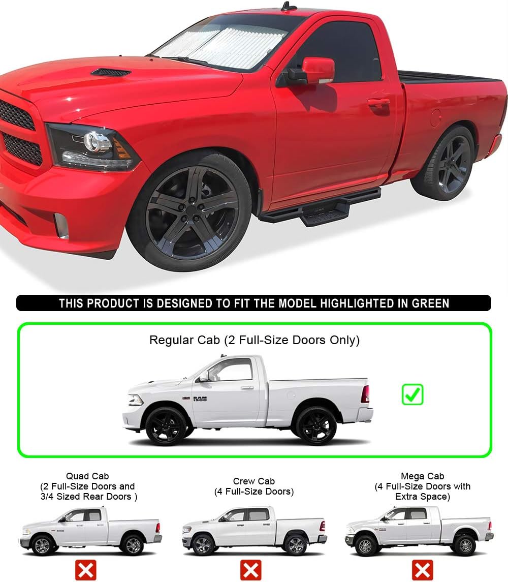 Running Boards Rocker Slider Compatible with Ram 1500 Regular Cab & Ram 2500 3500 T6033