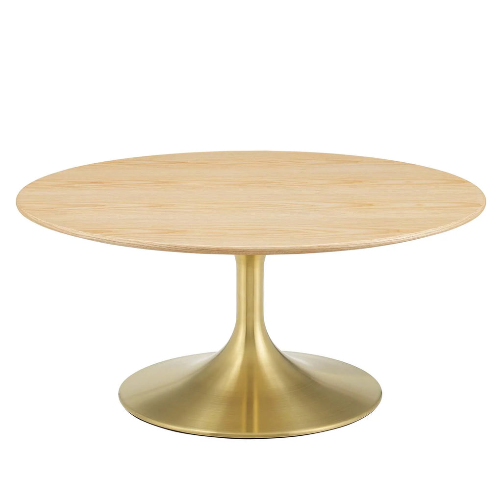 Round Wood Metal Coffee Table Y5501