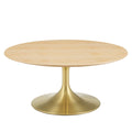 Round Wood Metal Coffee Table Y5501