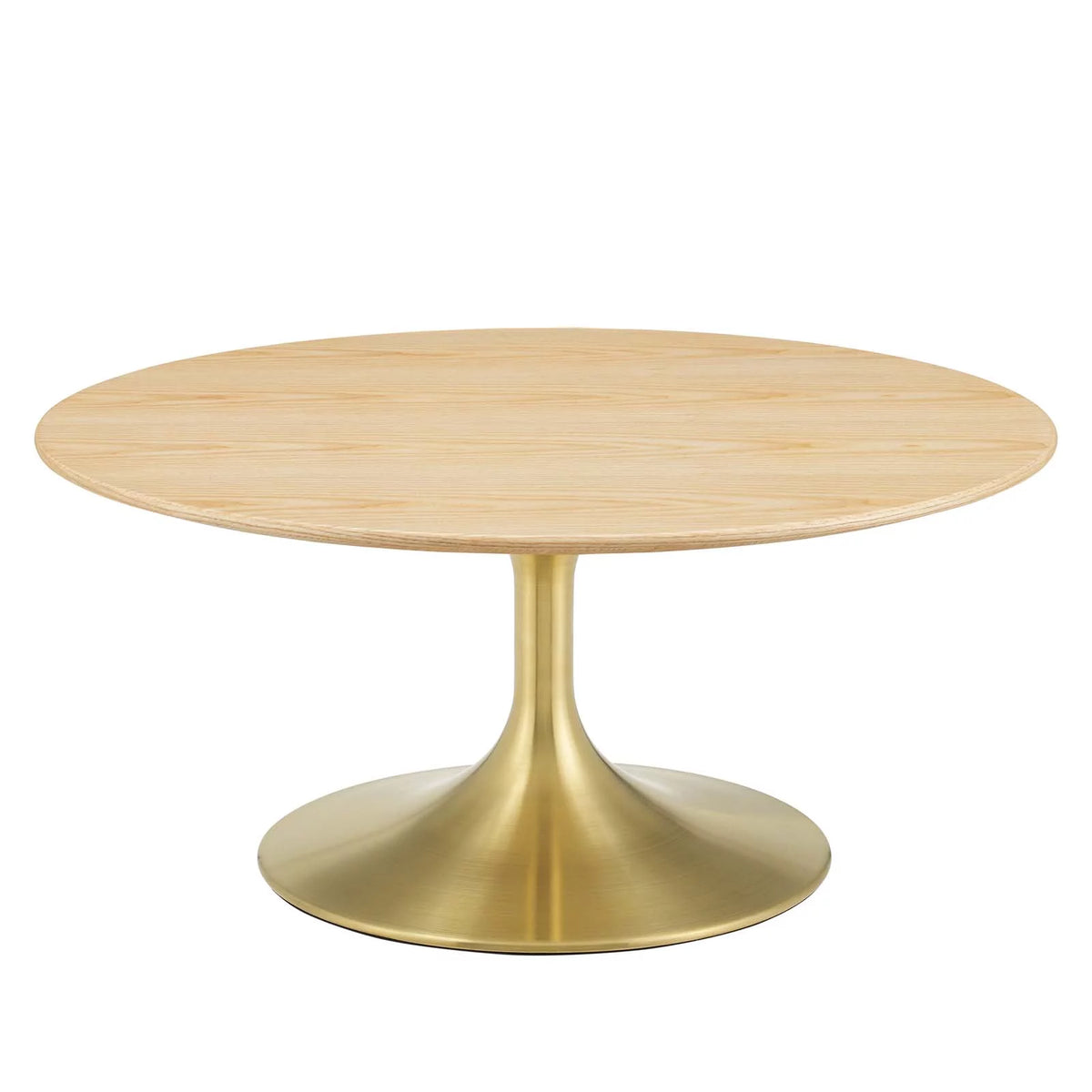 Round Wood Metal Coffee Table Y5501