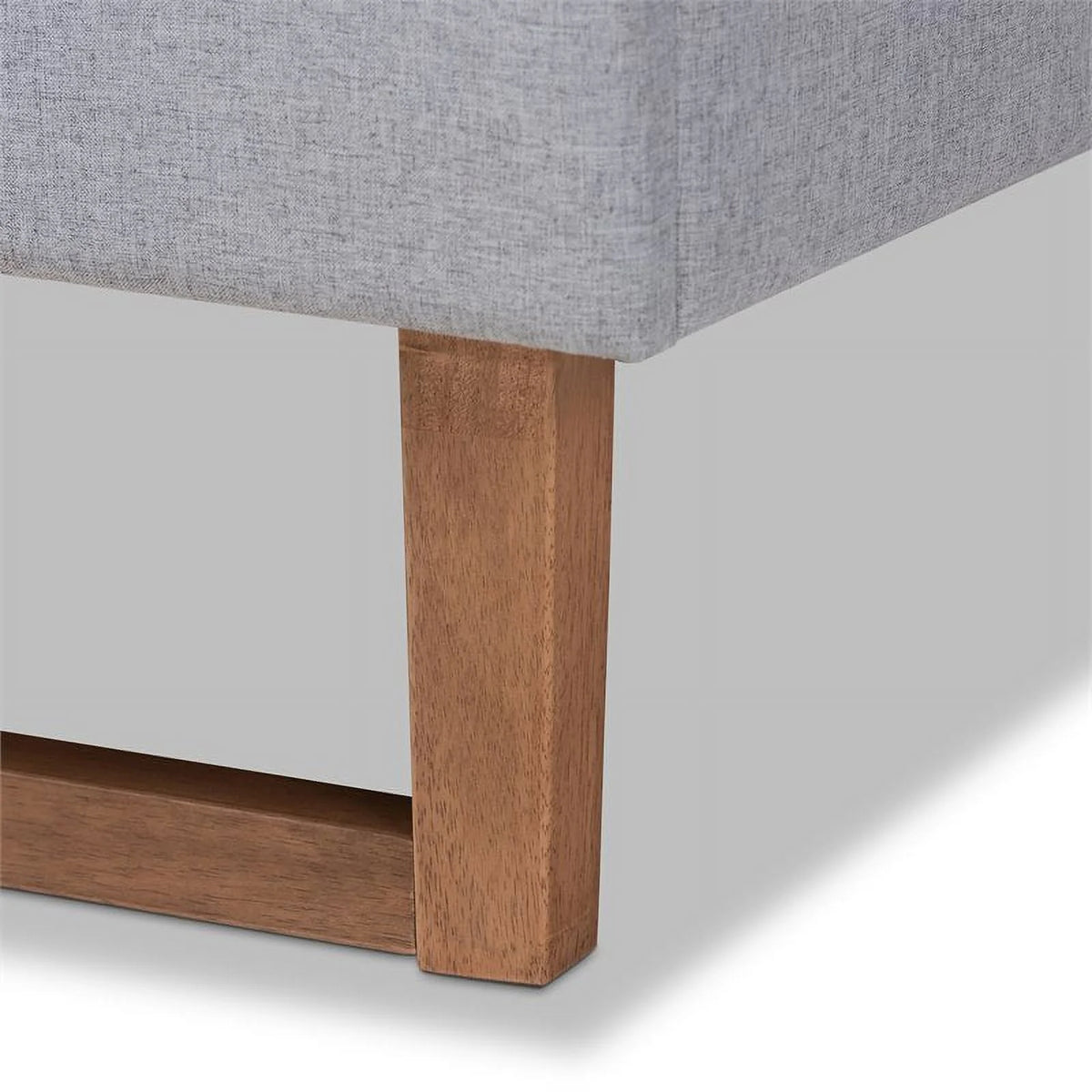 King Size Light Gray Upholstered Wood Platform Bed X5876