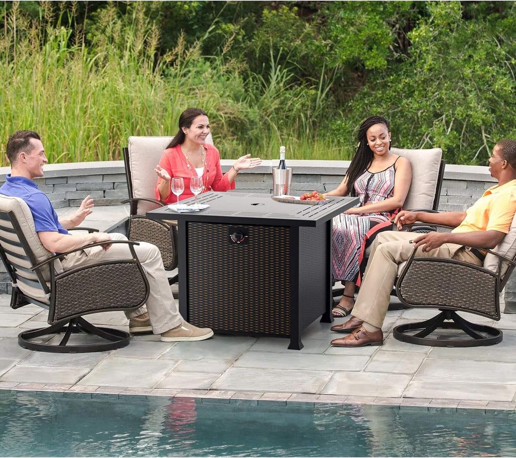 32 Inch 50,000 BTU Auto-Ignition Propane Fire Pit Table W156707