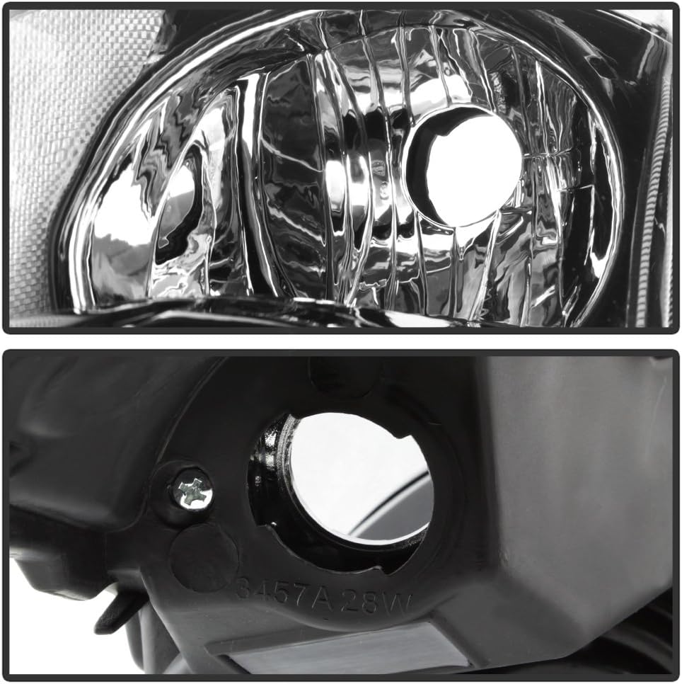 Black Halogen Headlights Driver + Passenger Side L44915