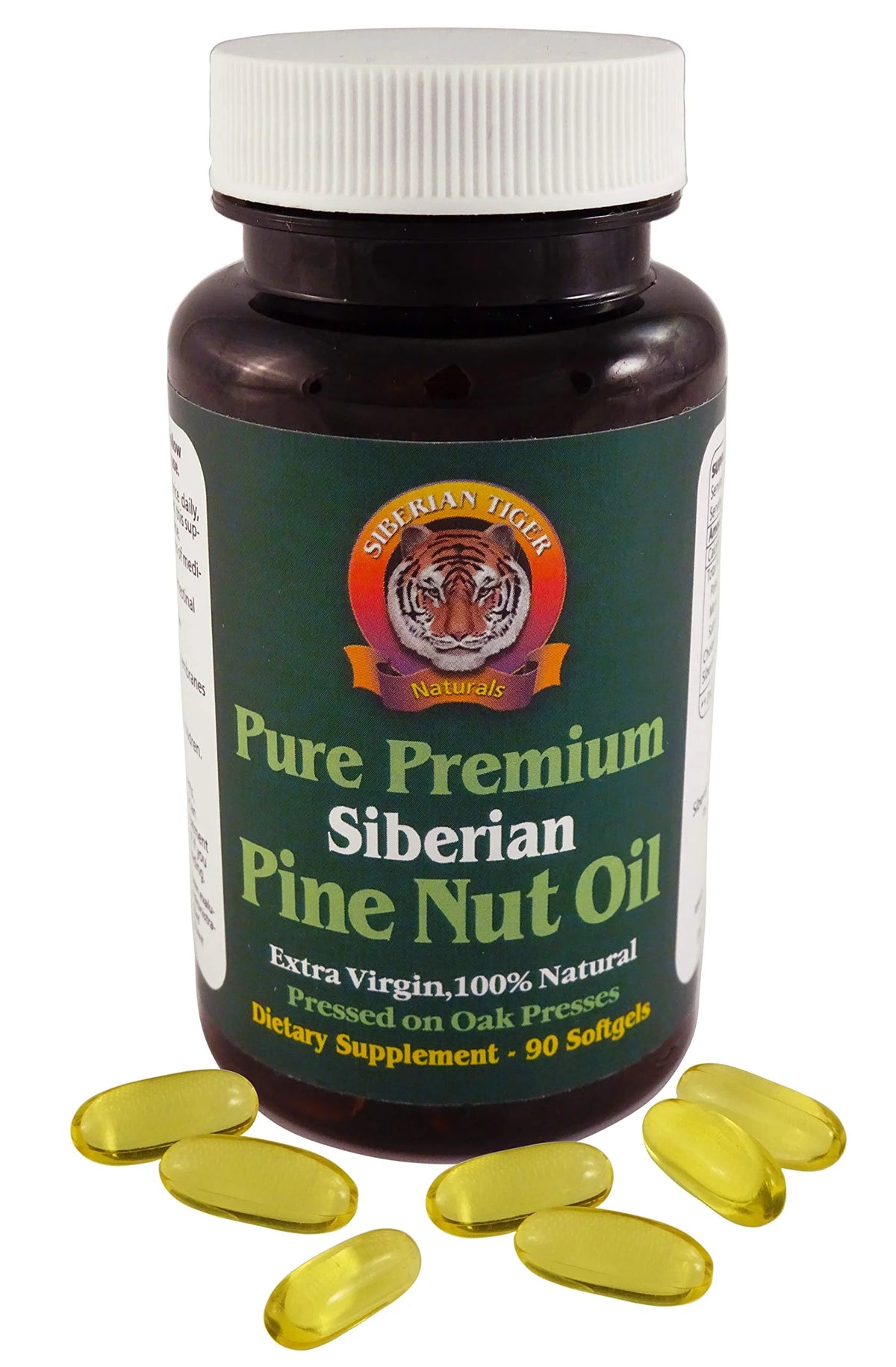 Pure Siberian Pine Nut Oil Capsules Cold Pressed 90 Count H27640