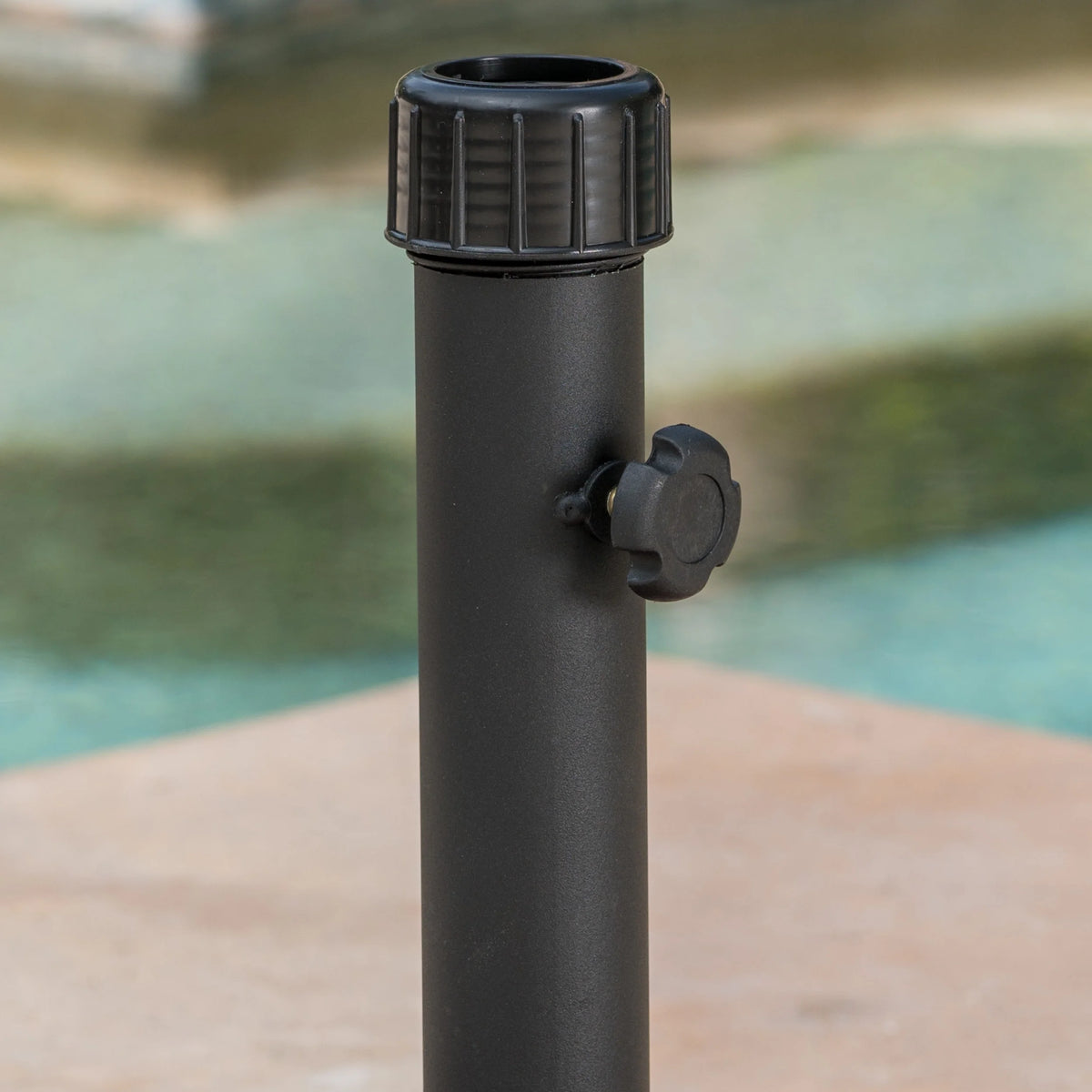 80lbs Black Concrete Steel Square Umbrella Base with Wheels G222312