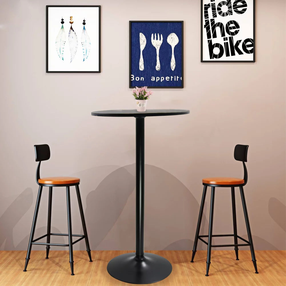 Black Round Bar Table 24 in Top 41.5 in H V65405
