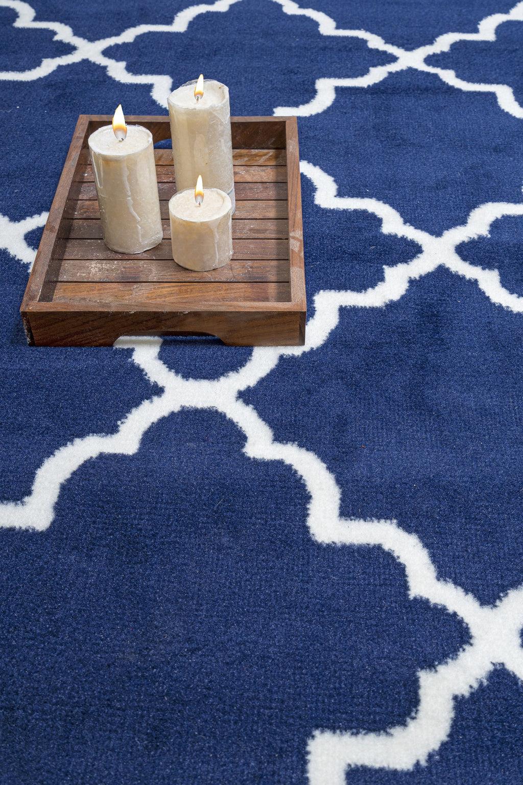 Blue Modern Geometric Area Rug L36345
