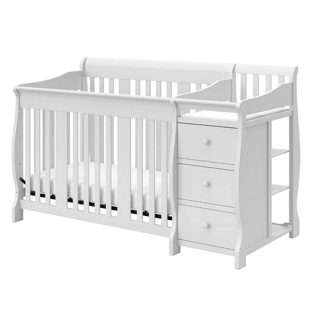 4-in-1 Convertible Crib and Changing Table Set in White Y8286