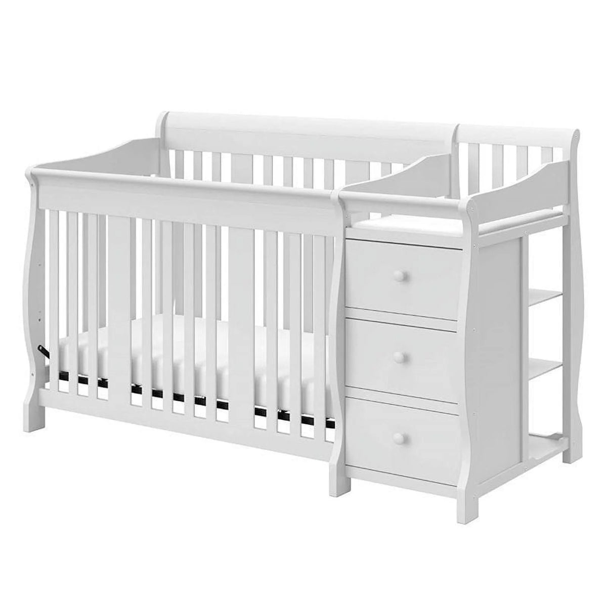 4-in-1 Convertible Crib and Changing Table Set in White Y8286
