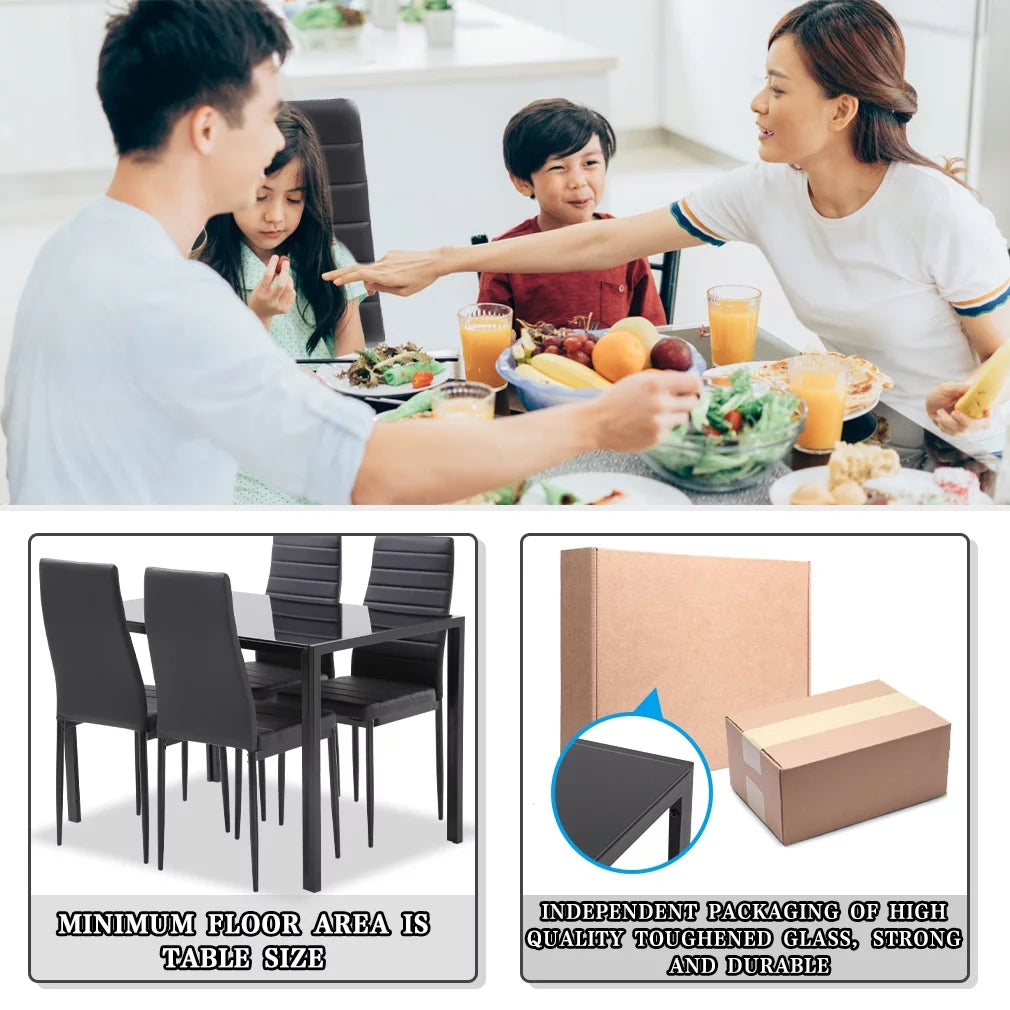 5-Piece Dining Set with 4 Upholstered Chairs C6075
