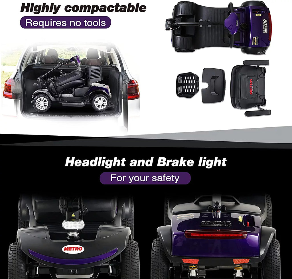 Folding 4 Wheel Scooter Purple U191801