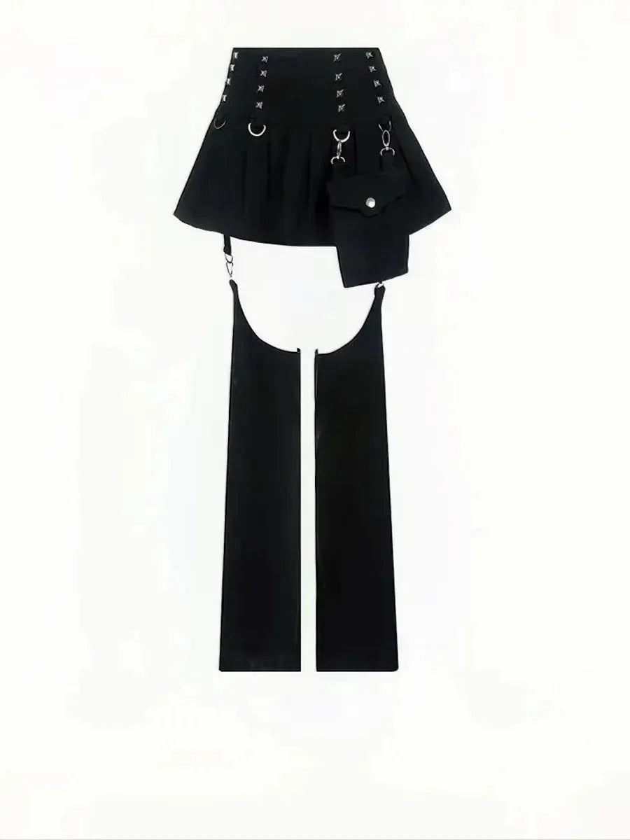 Rivet Detachable Skirt Pants G326