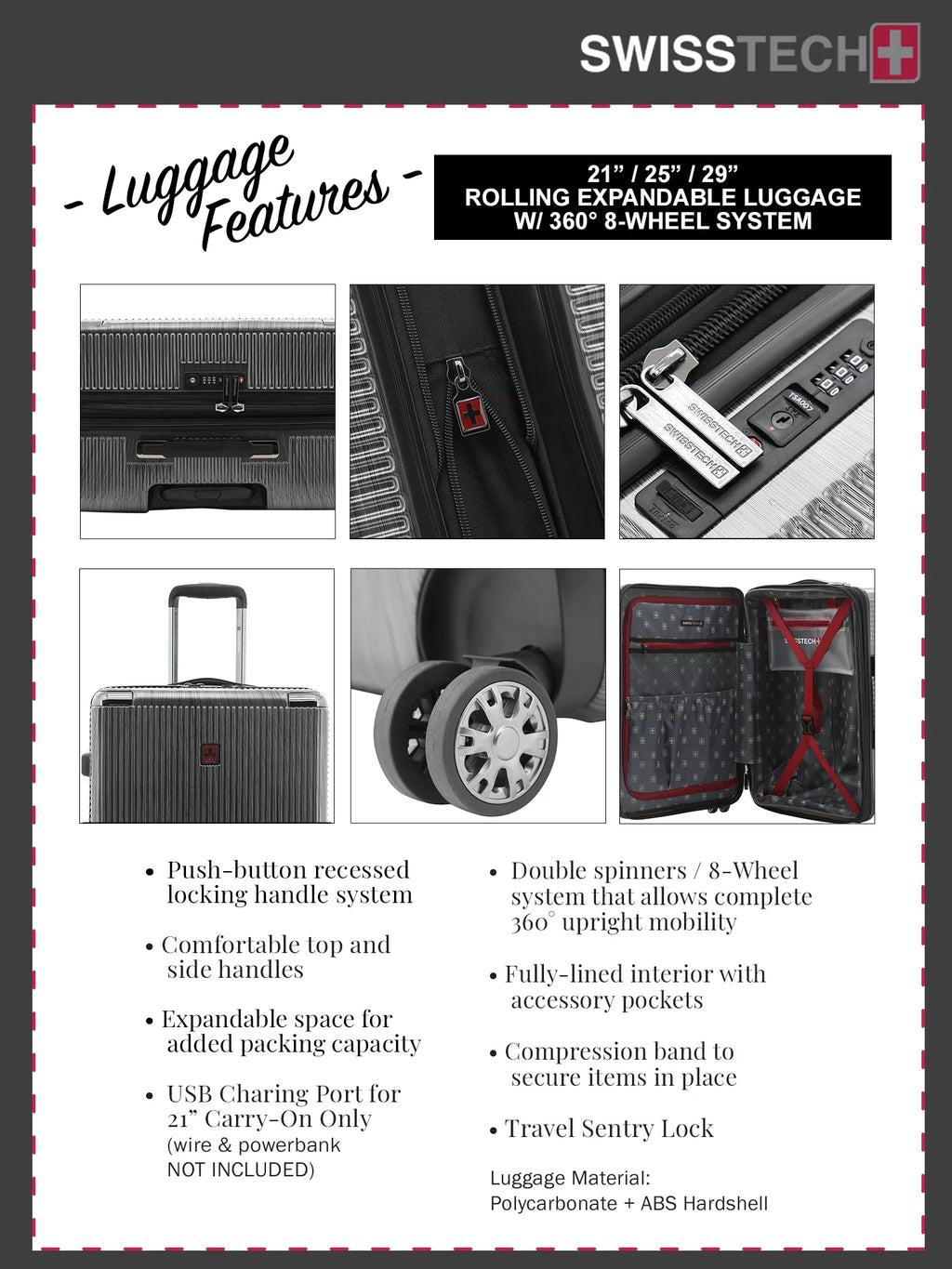 Charcoal 29" Hard side Rolling Upright Luggage A31249