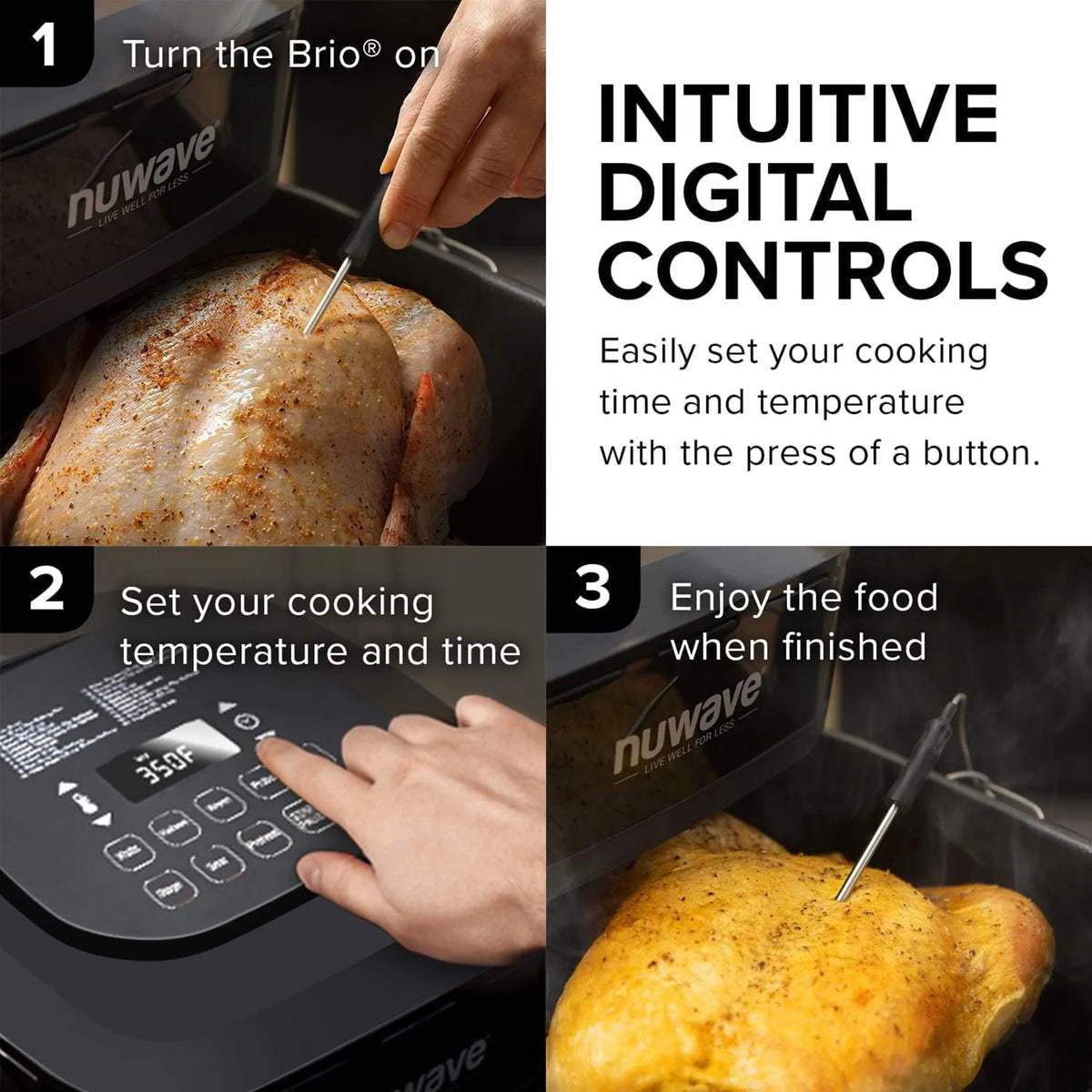 8 Quart 1800W Air Fryer with Probe A9478