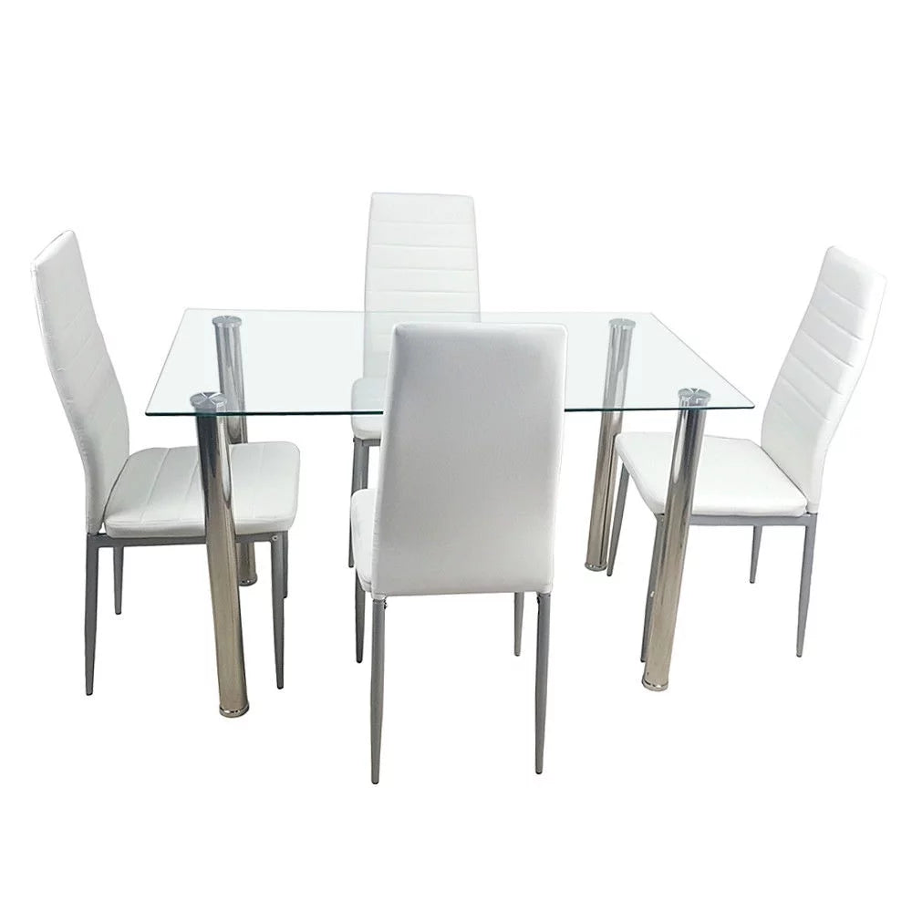White 5 Piece Dining Table Set P380