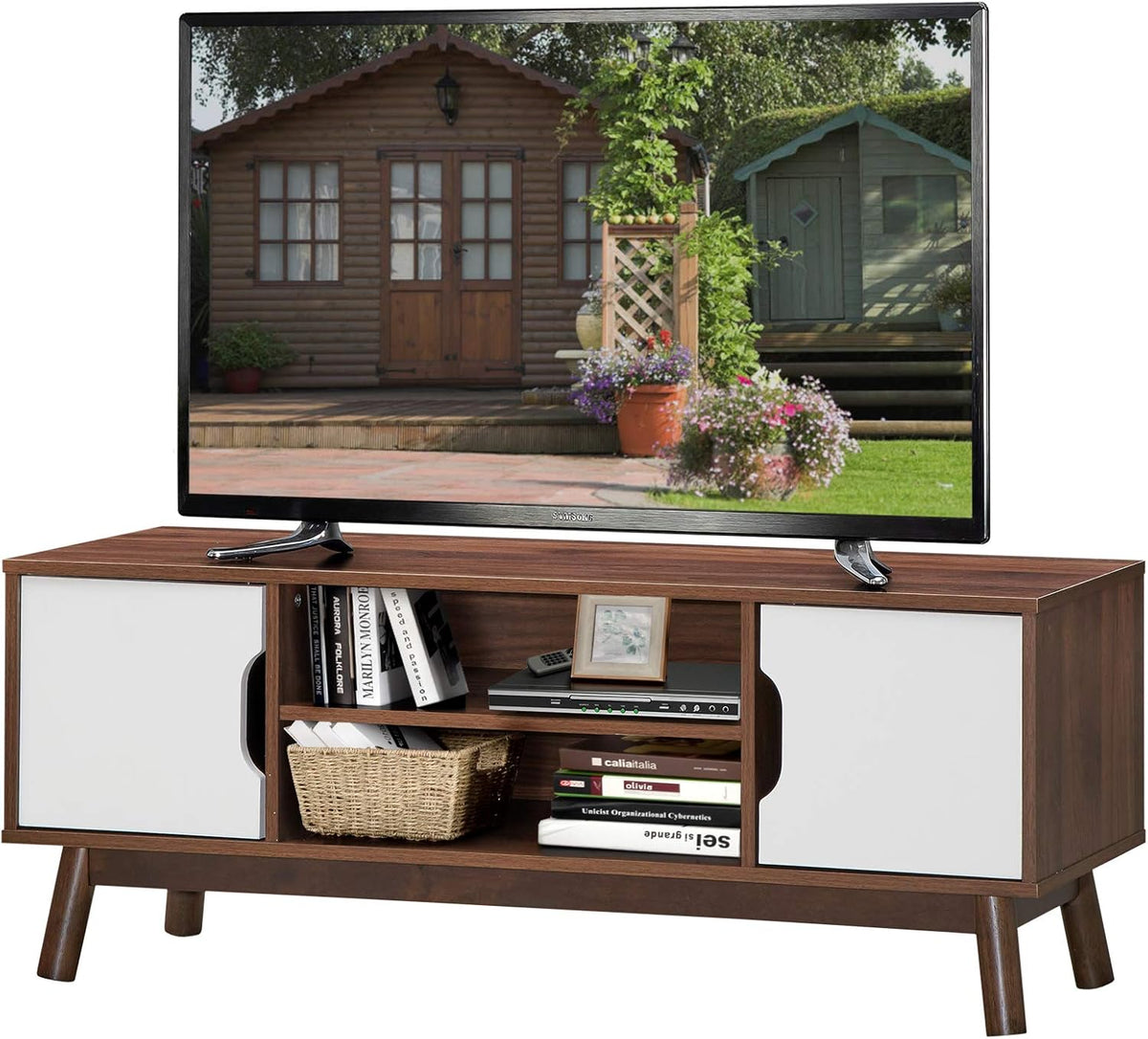 Black Wooden TV Stand with 2 Cabinets G5016