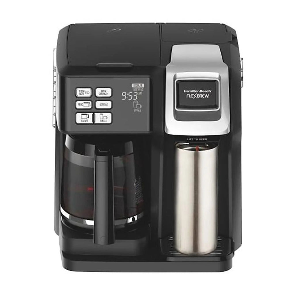 2-Way Coffee Maker with K-Cup Pods or Grounds, 12c Pot, Black & Silver P189259