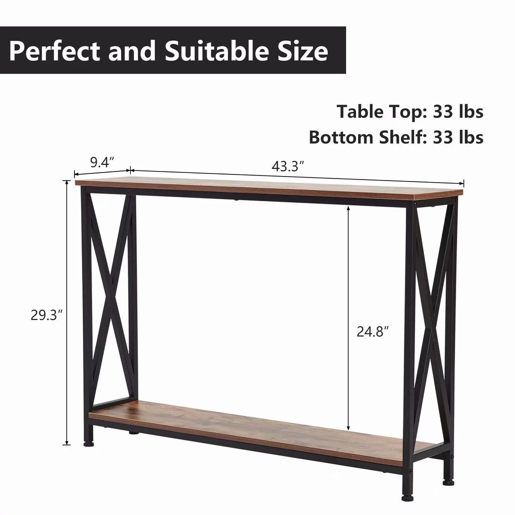 Wooden Hallway Console Table Rustic Brown K28517