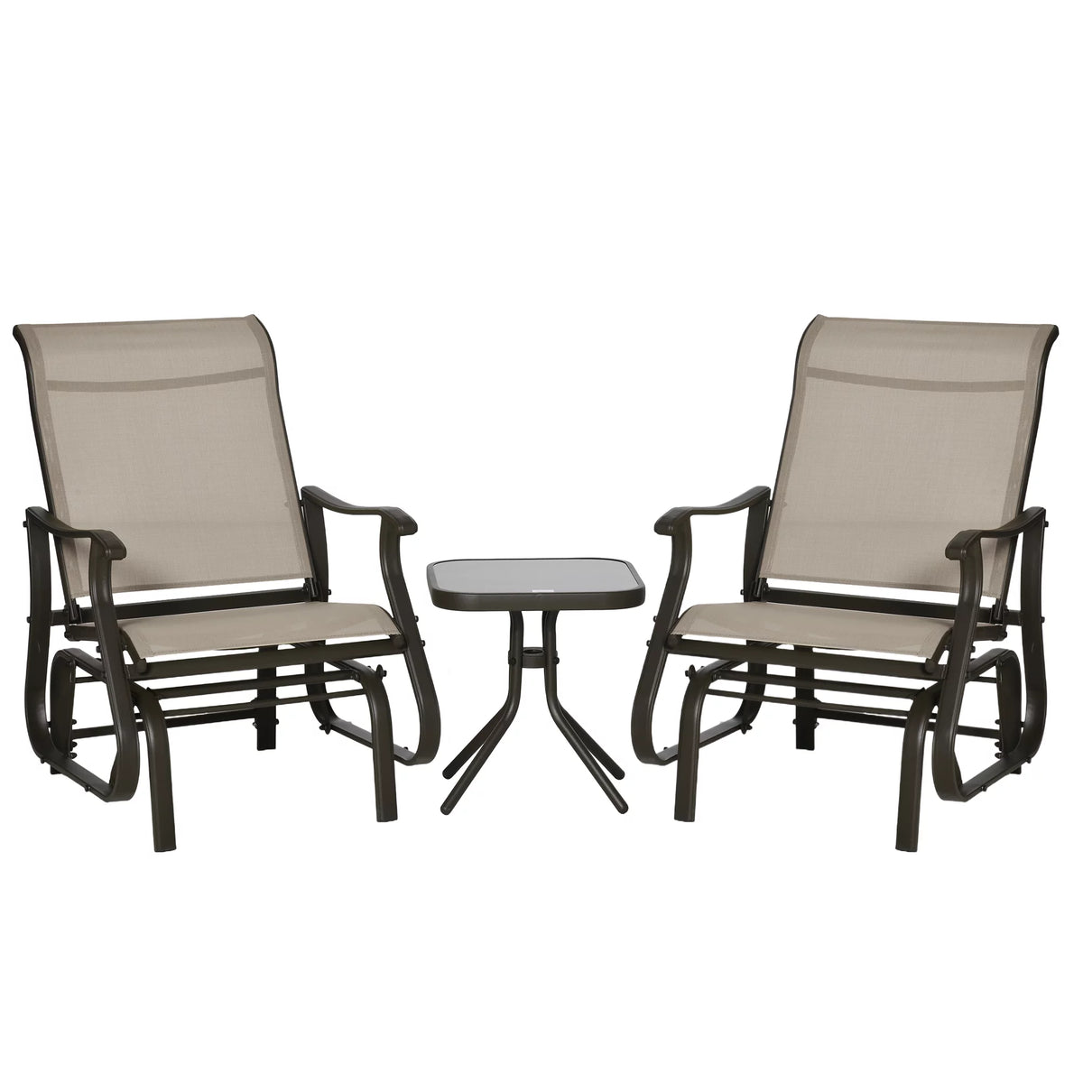 3 Pc Outdoor Swing Chairs with Table Set A209193