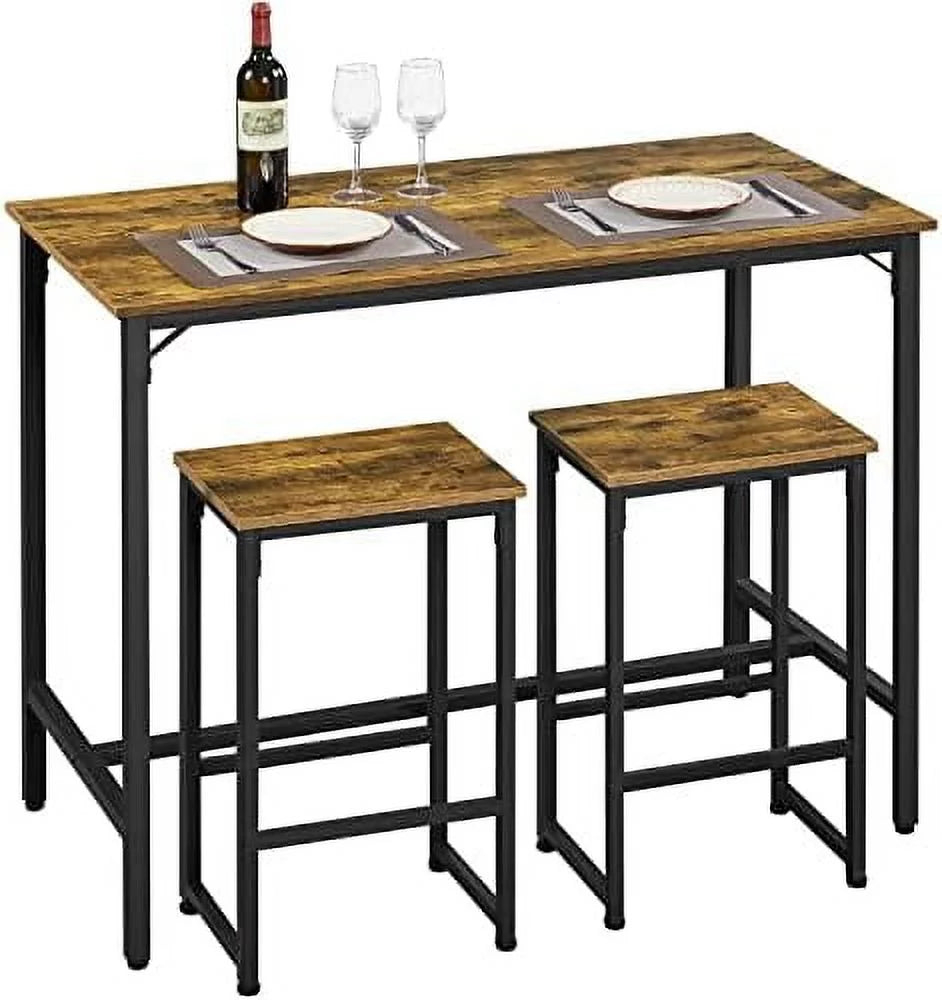 3 Piece Counter Height Dining Table with Stools Set of 2 D7393