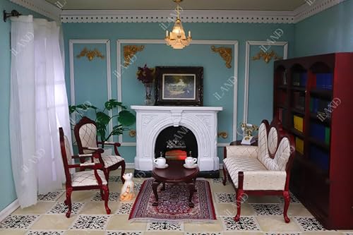 Dollhouse Fireplace and Accessories 1/12 Scale 4pcs N1188
