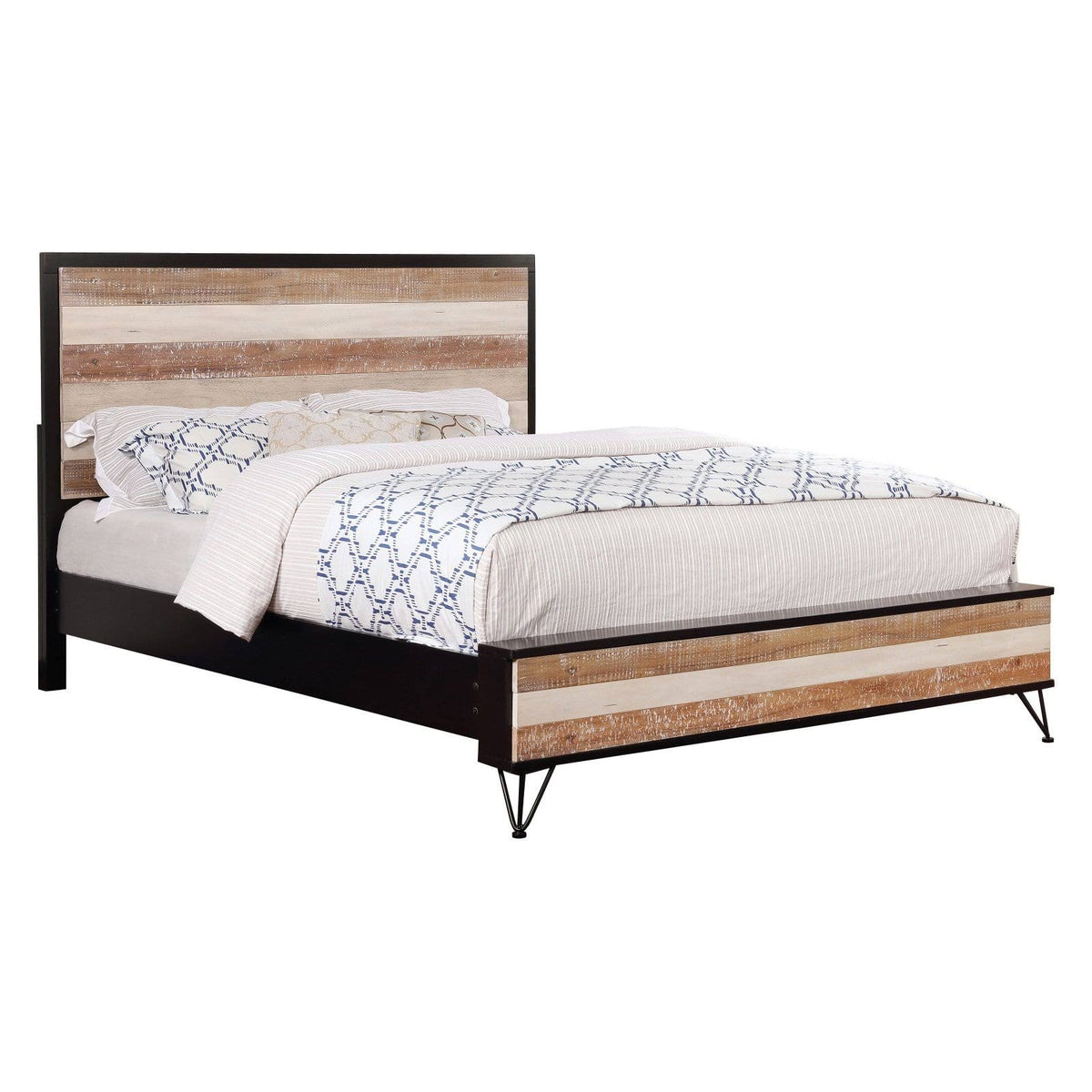Queen Size Rustic Panel Bed J6068