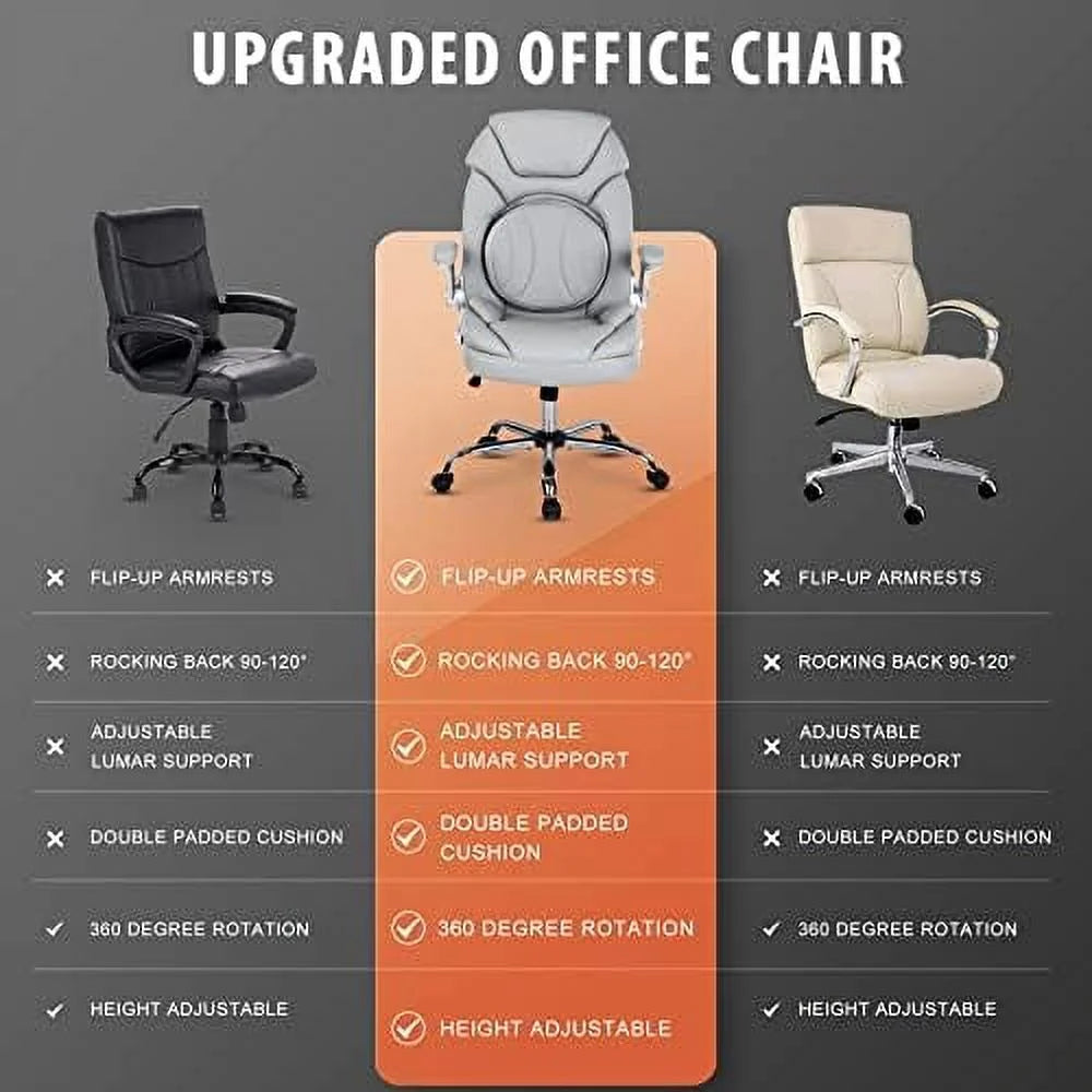Executive Ergonomic PU Leather Office Chair with Lumbar Support A738