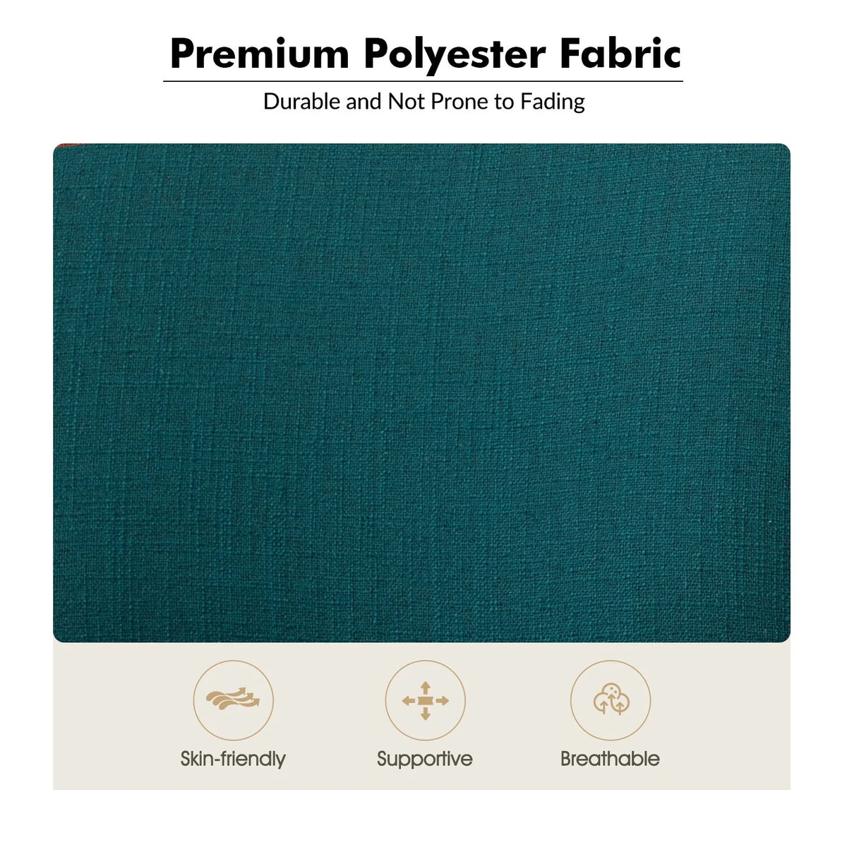 Teal Upholstered Accent Chair with Turned Wooden Legs and Nailhead Trim B387