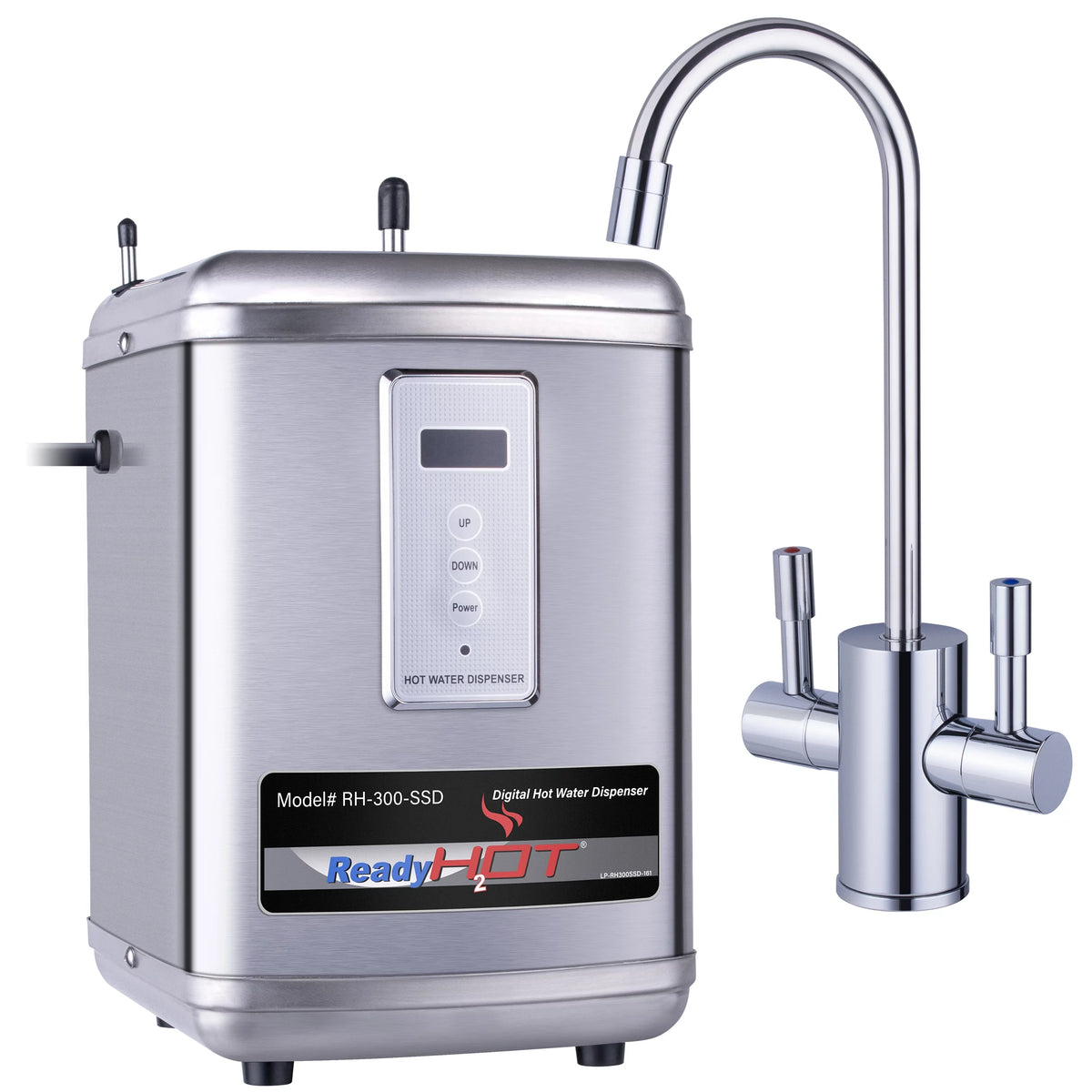 Digital Hot Water Dispenser 1300W with Brushed Nickel 2 Handle Faucet L696