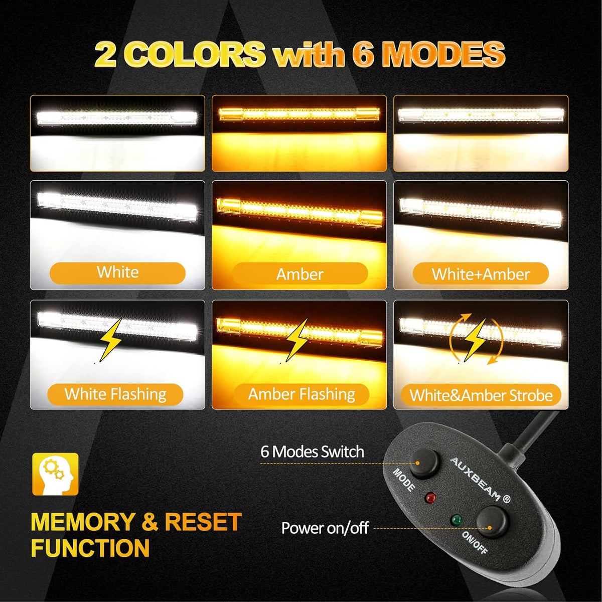 32 Inch Amber White LED Light Bar Q4528