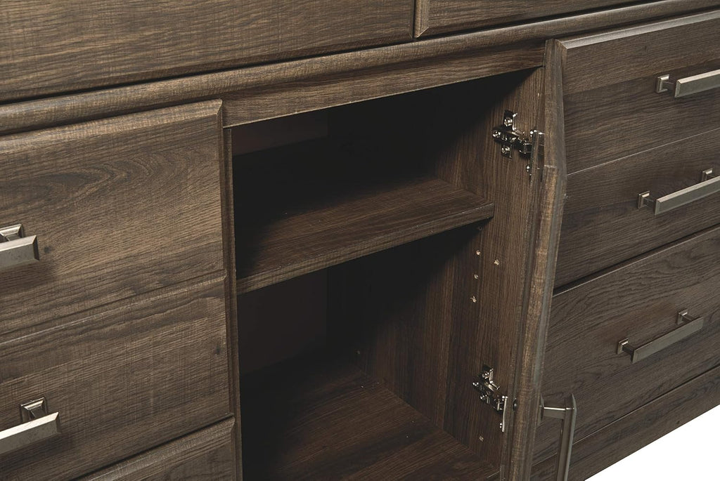 Rustic 6 Drawer Dresser with Cabinet D1456