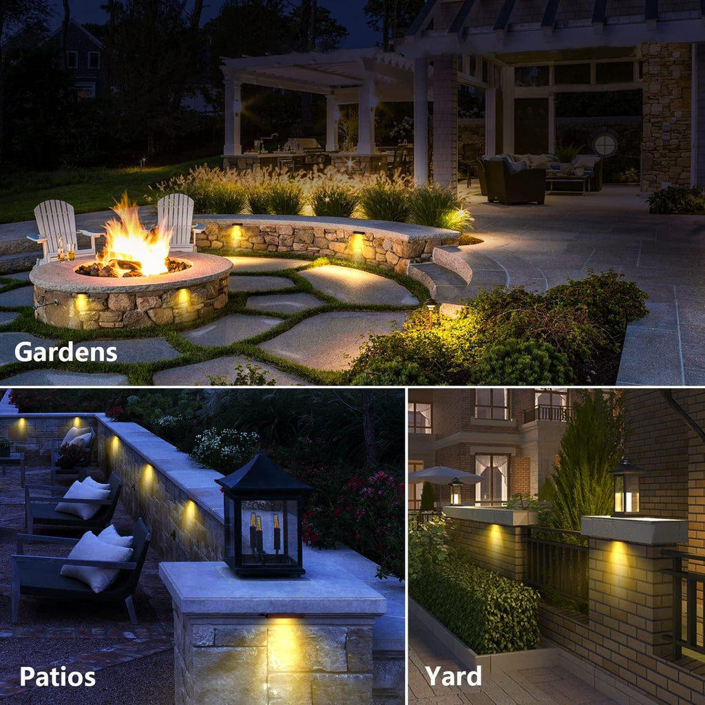 7 Inch 8-Pack 12V Low Voltage Hardscape Paver Light IP65 Waterproof 3W 2700K X322