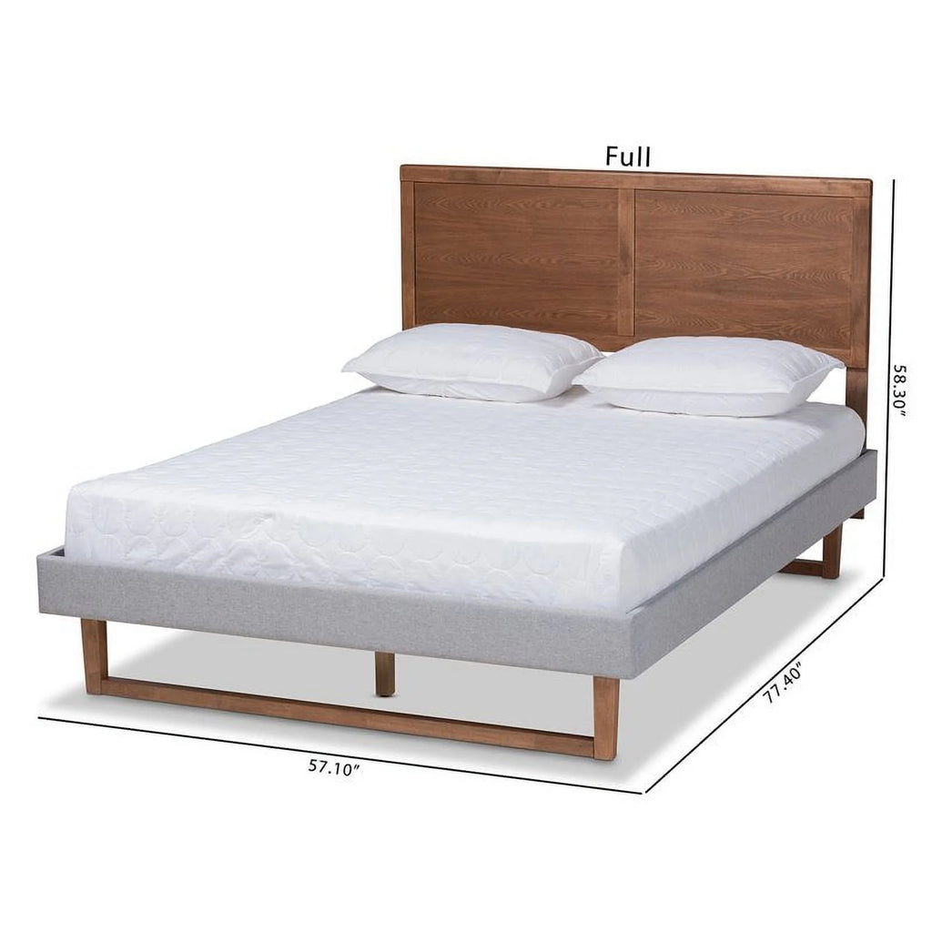 King Size Light Gray Upholstered Wood Platform Bed X5876