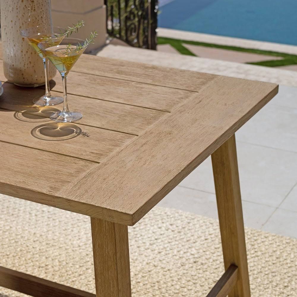 Light Brown Eucalyptus Wood Rectangular Outdoor Dining Table V1673