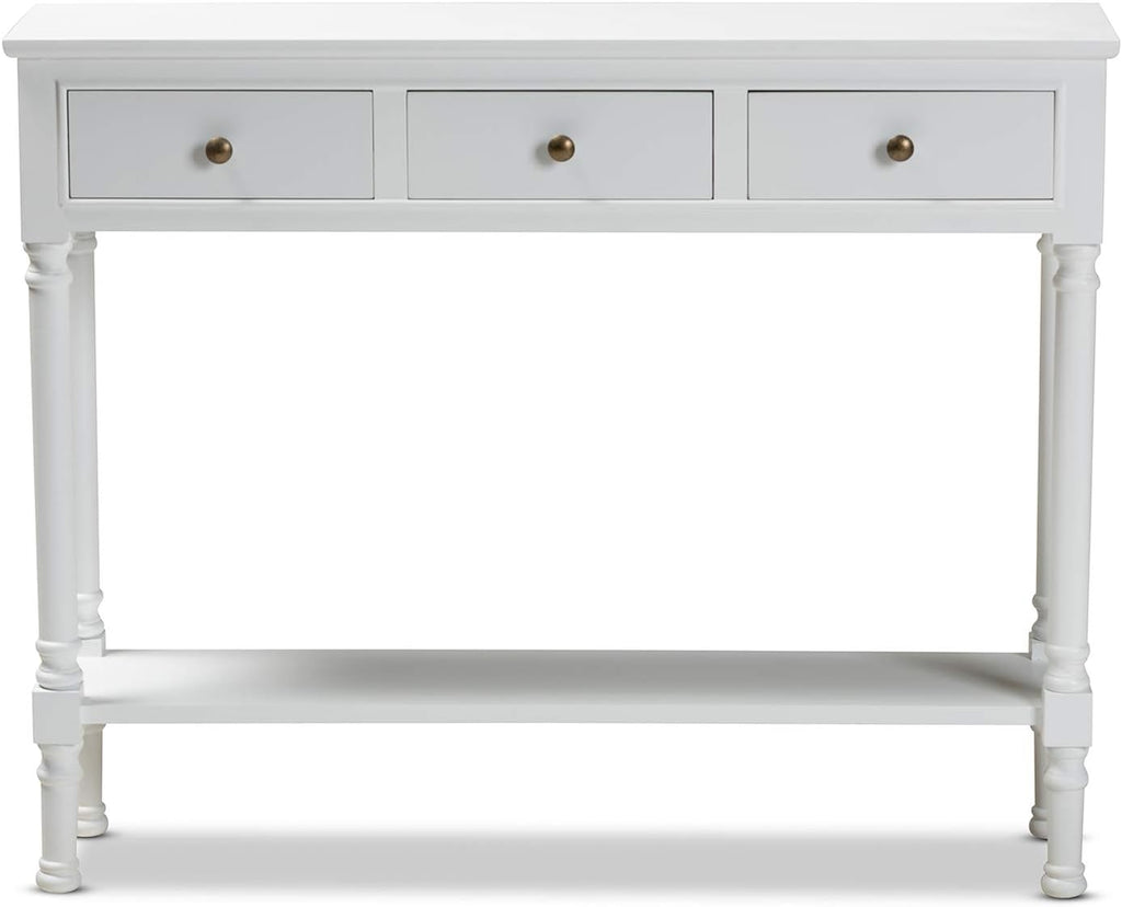 White 3-Drawer Wood Console Table M90247