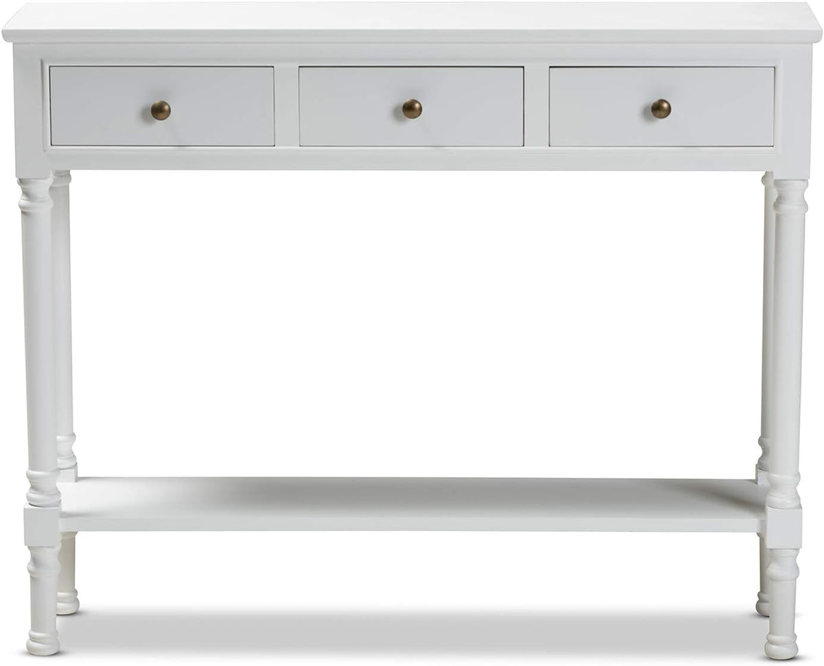White 3-Drawer Wood Console Table M90247