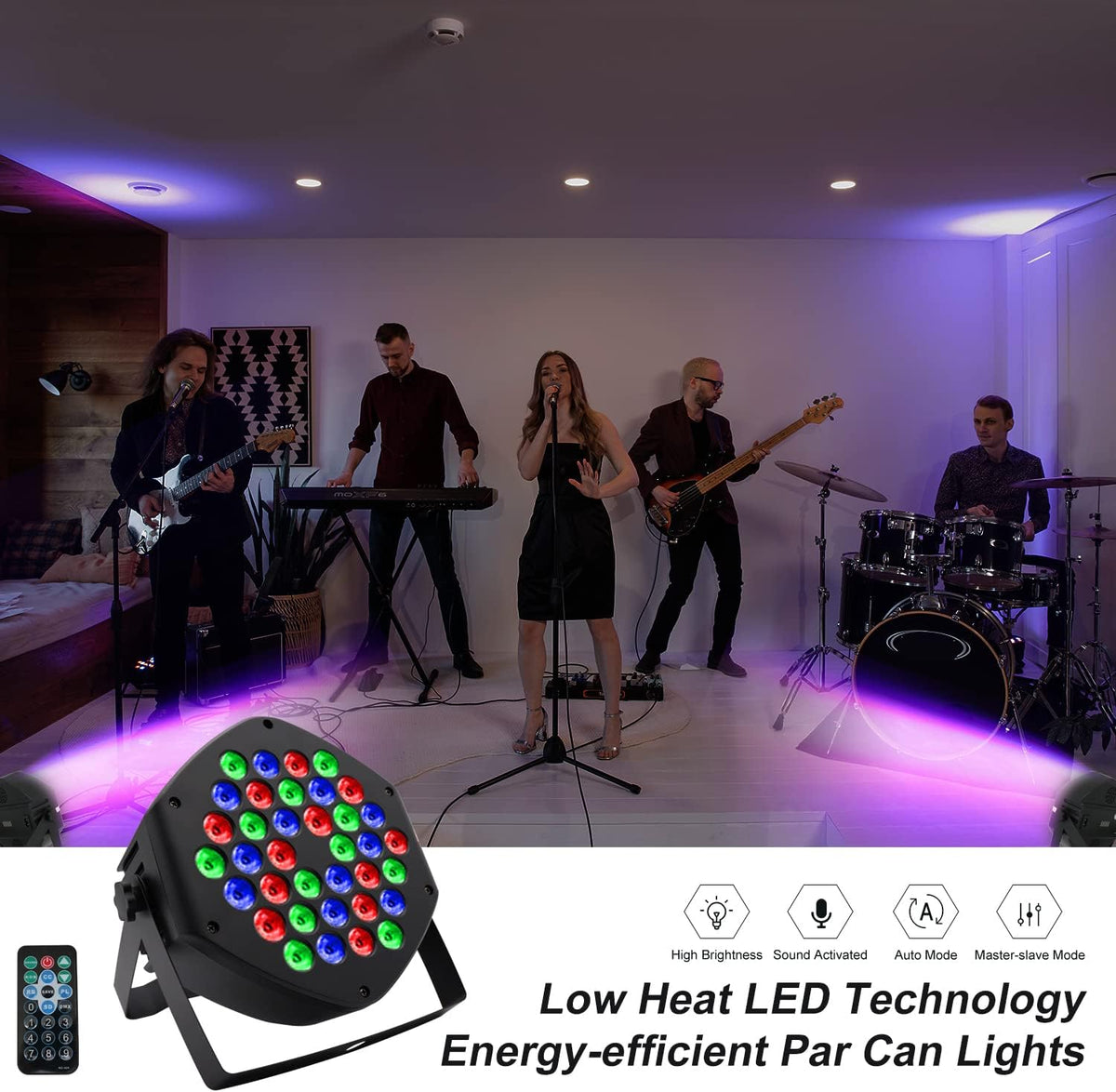 4 Pack 36 RGB LED Stage Par Lights I118282