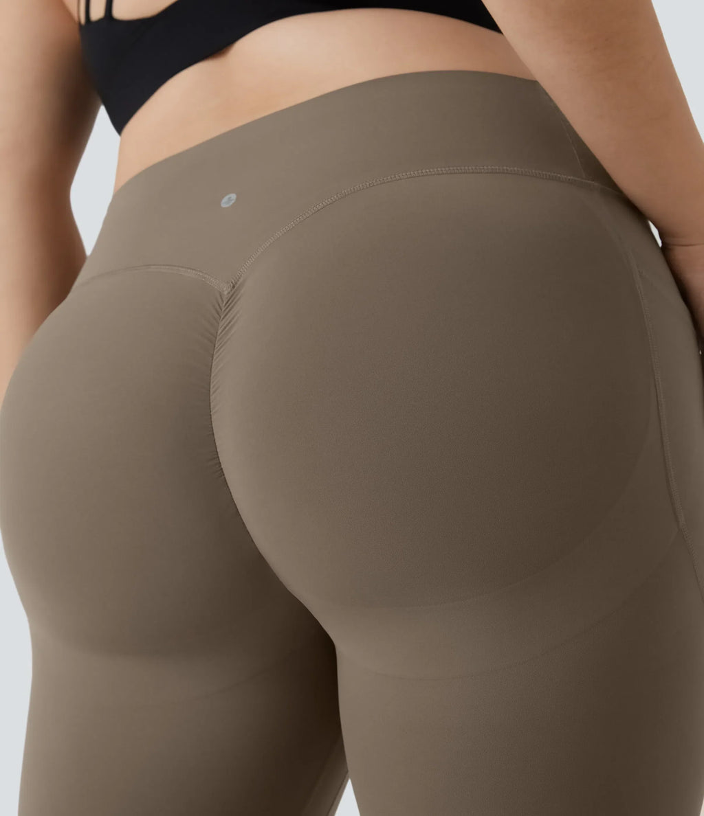 High Waisted Tummy Control Shaping Leggings Plus Size V49301