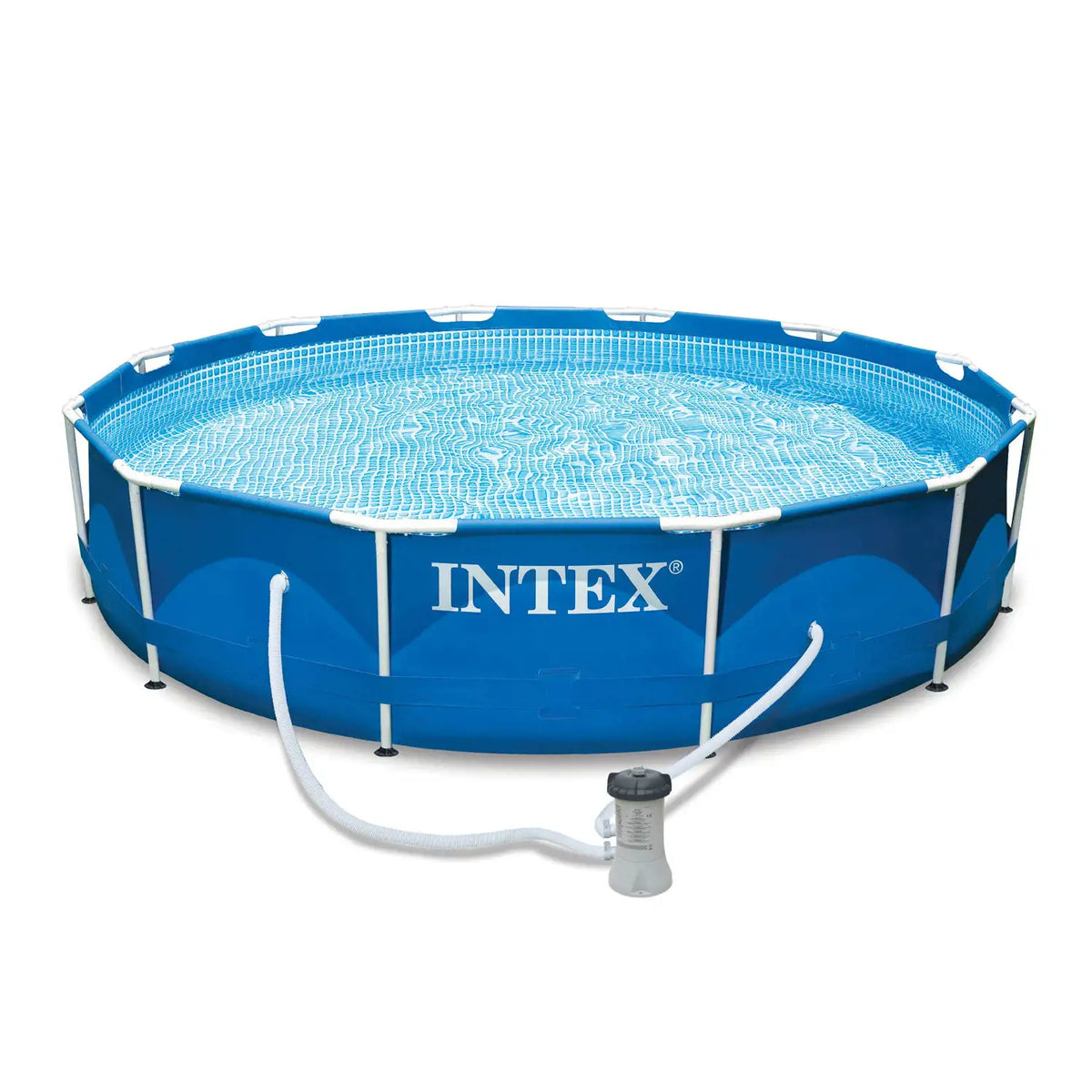 12'x30 Metal Frame Swimming Pool with Filter Pump & Pool Cover X636399