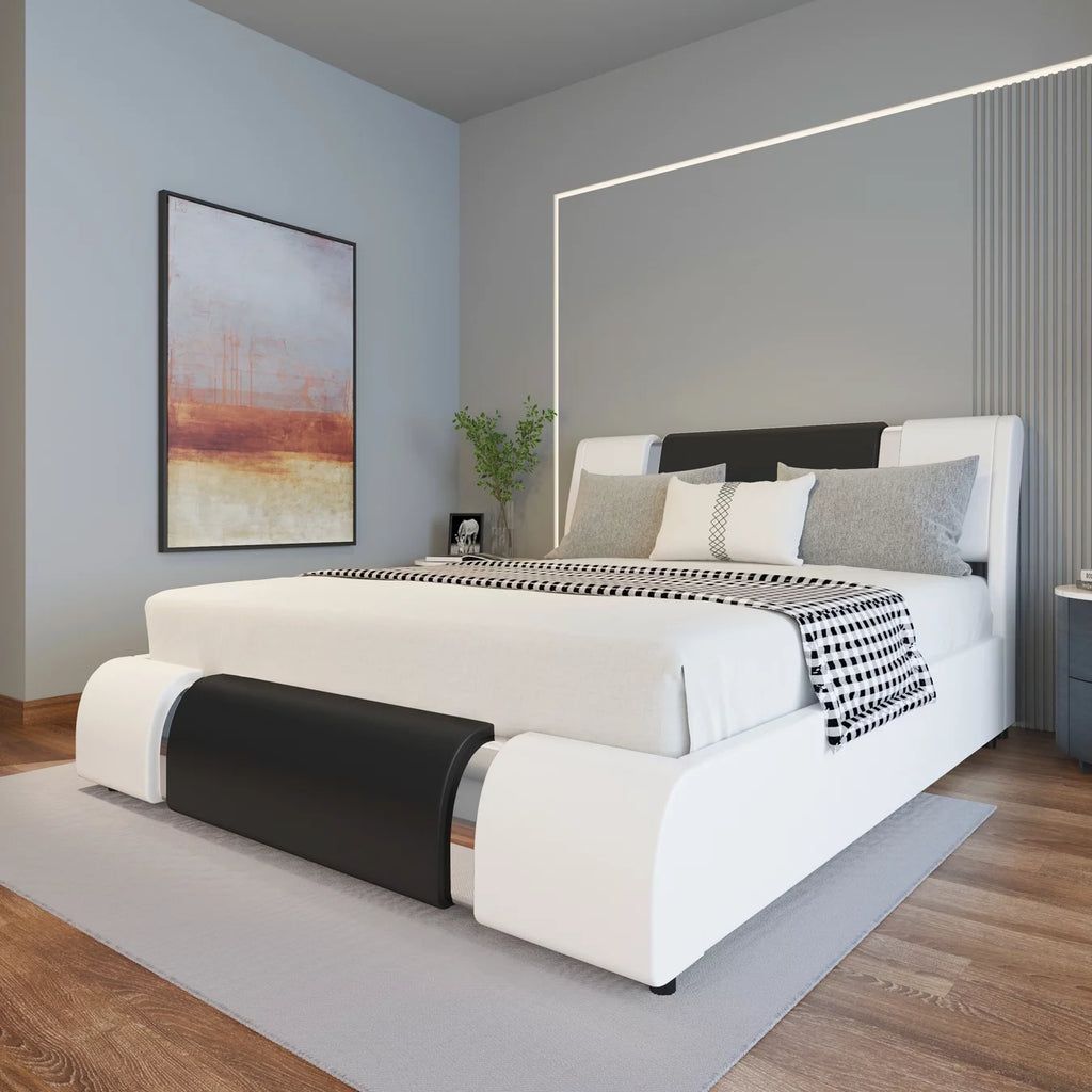 King Size Bed Frame with Adjustable Headboard H551