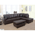 Brown Faux Leather 3 Pc Sectional Sofa Set B7866