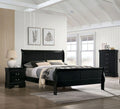 Black Eastern King Size Solidwood Sleigh Bed E351489