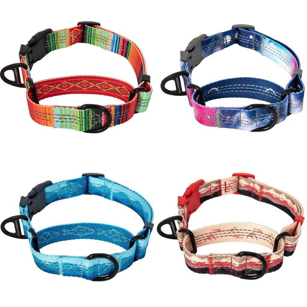 Patterned Fabric Martingale Dog Collar D5678