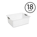 Large White Plastic Storage Bin Organizer Basket 18 Pack L1201