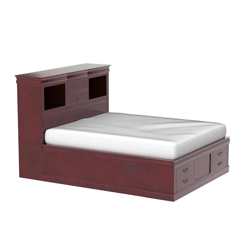 Queen Bed with Storage in Cherry A364