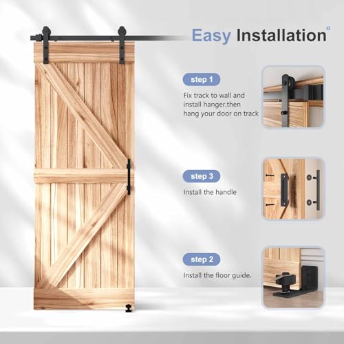 12 FT Double Sliding Barn Door Track and Handle Hardware Kit Z56775