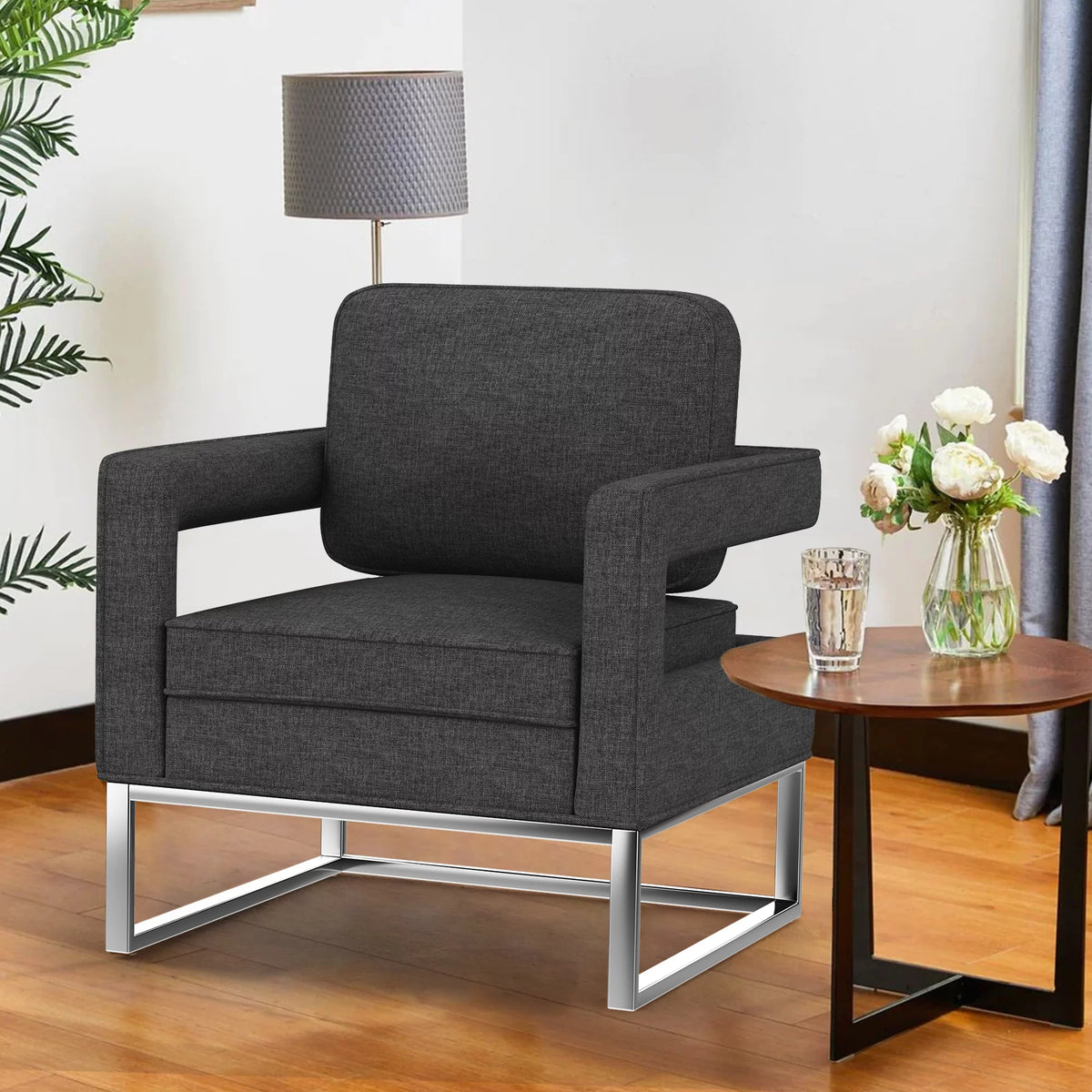 Black Upholstered Accent Chair K408977