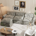 Gray L-shaped Sectional Sofa with Reversible Chair E3926