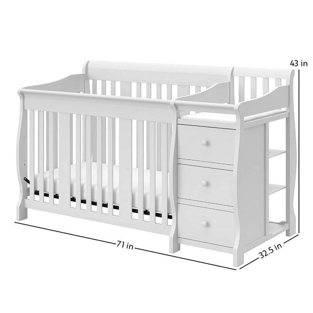 4-in-1 Convertible Crib and Changing Table Set in White Y8286