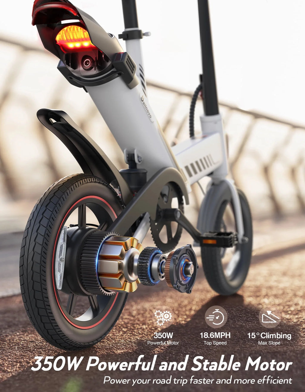 14'' Folding Electric Bike with Removable 36V Lithium-Ion Battery D4009
